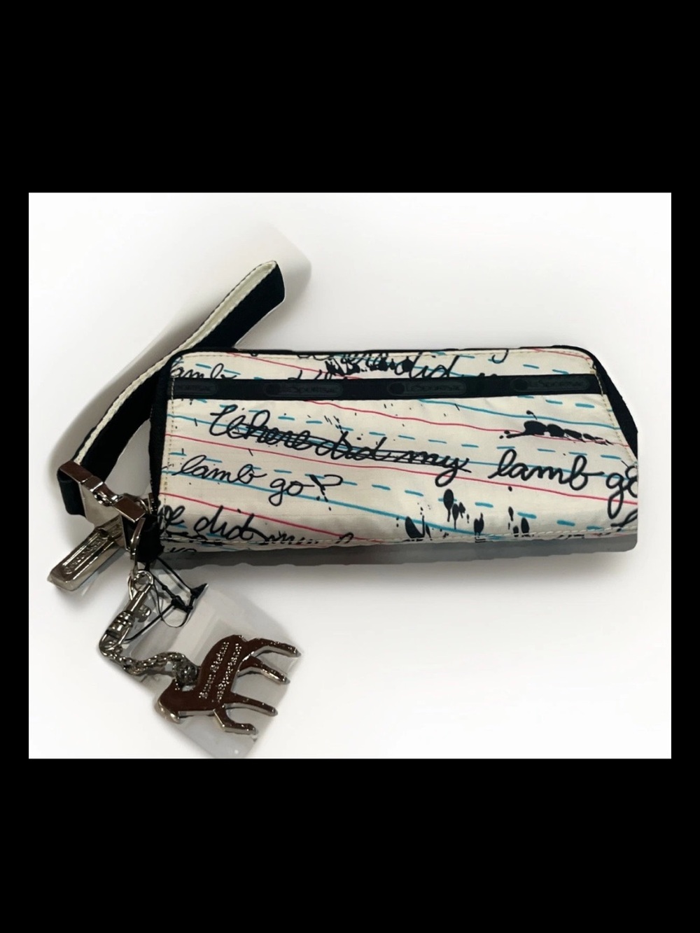 Gwen Stefani L.A.M.B Wristlet For LeSportsac Penmanship Pattern Y2K Music Charms